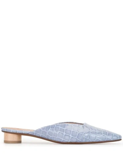 Shop Loq Carmen Low-heel Mules In Blue