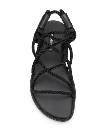 Shop Ann Demeulemeester Cord Crisscross Strap Sandals In Black