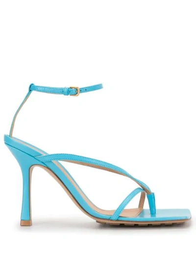 Shop Bottega Veneta Square-toe High-heel Sandals In Blue