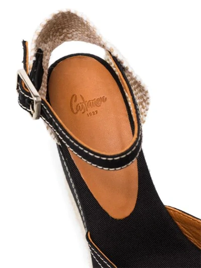 Shop Castaã±er Candy 80mm Espadrille Wedge Sandals In Black