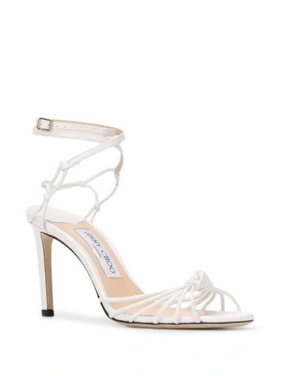 Shop Jimmy Choo Lovella 85mm Strappy Sandals In White