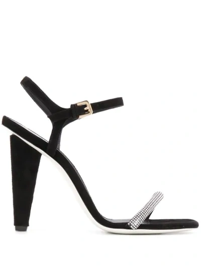 Shop Pollini Embellished Strap Sandals In Black