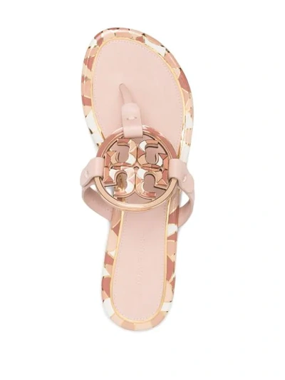 Tory Burch Miller Enamel Leather Thong Sandals In Seashell Pink Multi |  ModeSens