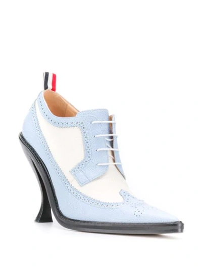 Shop Thom Browne Colour-block 105mm Brogue Pumps In Blue