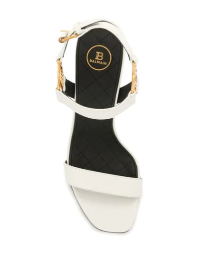 Shop Balmain 105mm Logo Sandals In White