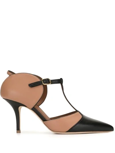 Shop Malone Souliers Imogen Panelled 85mm Pumps In Brown