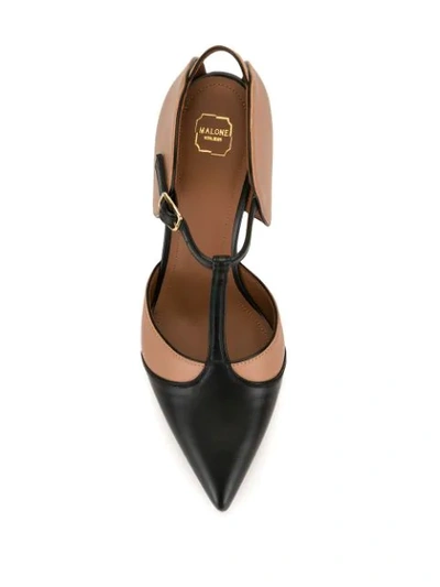 Shop Malone Souliers Imogen Panelled 85mm Pumps In Brown