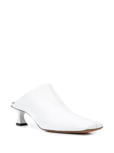 Shop Proenza Schouler Square-toe 45mm Mules In White