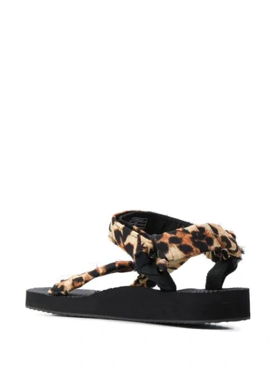 Shop Arizona Love Leopard Strap Sandals In Black