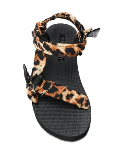 Shop Arizona Love Leopard Strap Sandals In Black