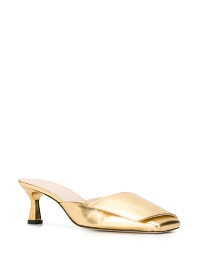 Shop Wandler Isa 60mm Kitten Heel Sandals In Gold