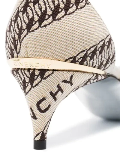 Shop Givenchy 50mm Logo-print Pumps In Neutrals