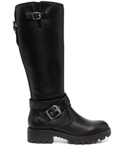 Shop Buffalo Buckle-embellished Boots In Black