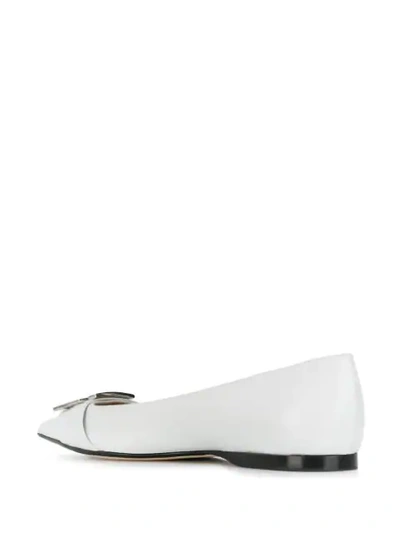 Shop Sergio Rossi Sergio Logomaniac Ballerinas In White