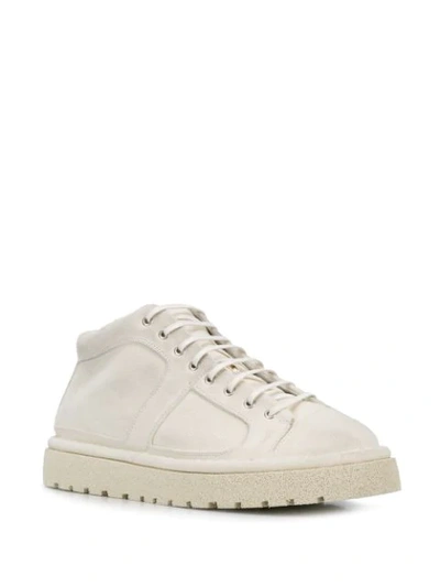 Shop Marsèll Ridged Platform Sneakers In White