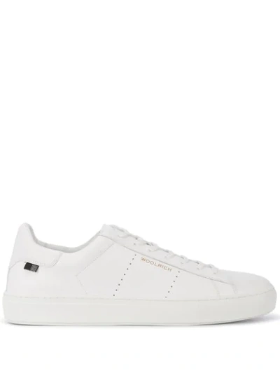 Shop Woolrich Low-top Leather Sneakers In White