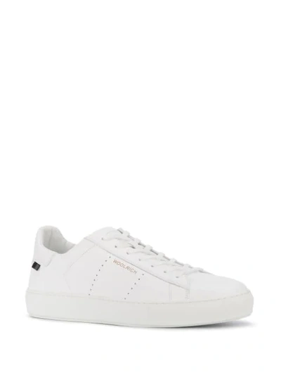 Shop Woolrich Low-top Leather Sneakers In White