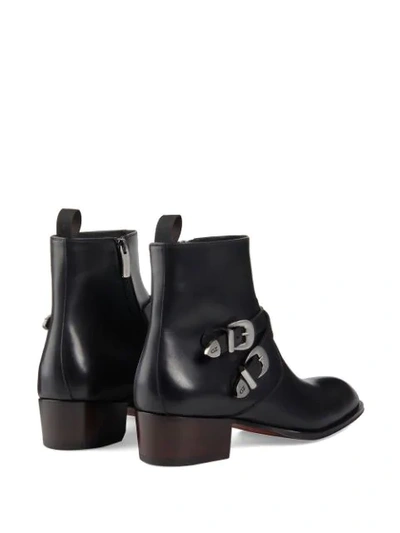 Shop Giuseppe Zanotti Sheldon Double Buckle Boots In Black