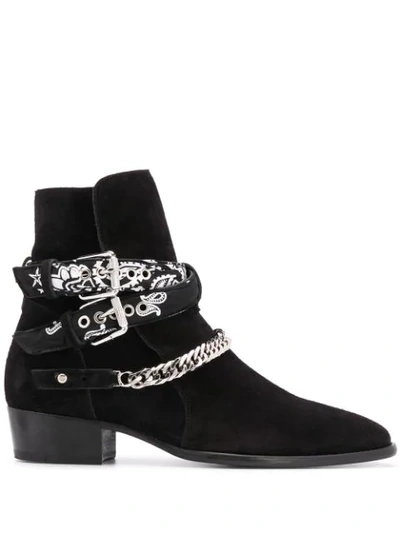 Shop Amiri Bandana Strap Ankle Boots In Black