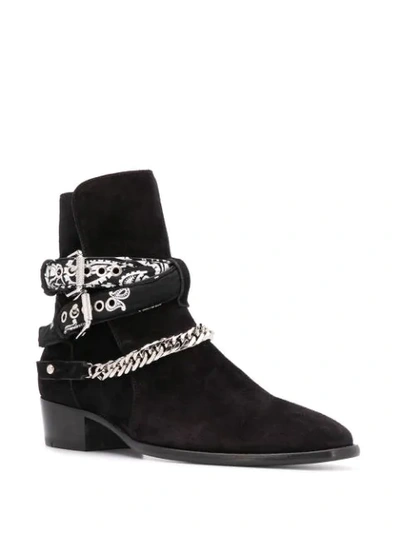 Shop Amiri Bandana Strap Ankle Boots In Black