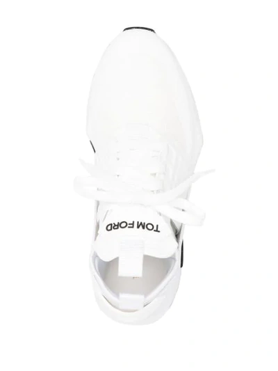 Shop Tom Ford Low-top Lace-up Sneakers In White