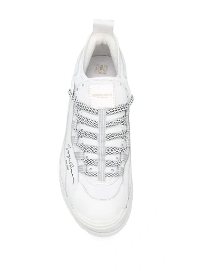 Shop Giorgio Armani Logo Patch Low-top Sneakers In White