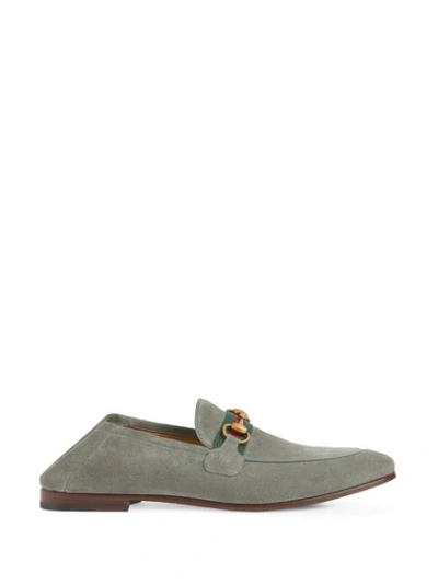 Shop Gucci Horsebit Loafer In Grey