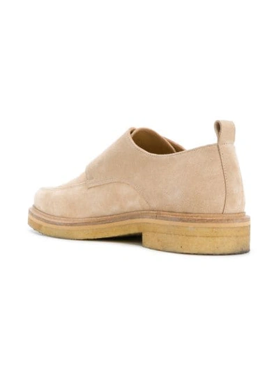 Shop Ami Alexandre Mattiussi Creeper Monk With Crepe Sole In Neutrals