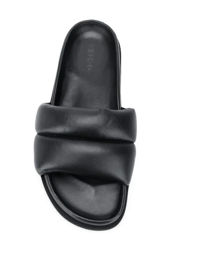 Shop Kenzo Leather Sliders In Black