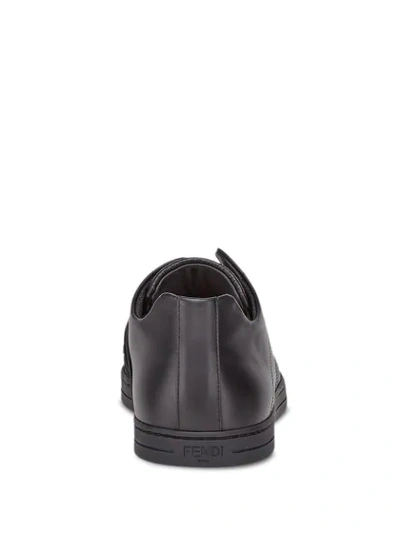 Shop Fendi Ff Motif Slip-on Sneakers In Black