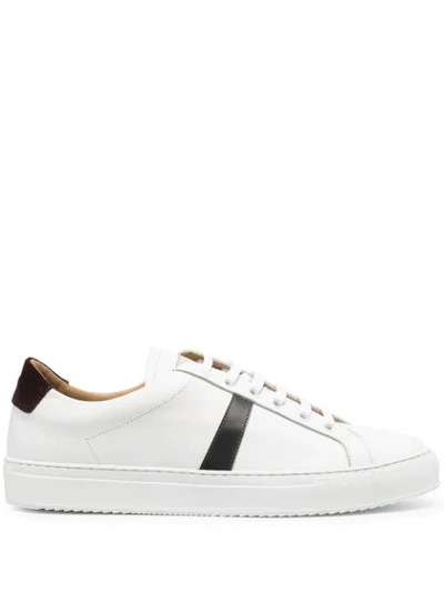 Shop Low Brand Contrasting Band Low-top Sneakers In White