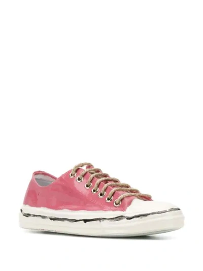 Shop Marni Painted Sneakers In Pink