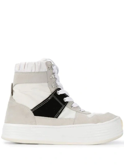 Shop Palm Angels High Top Sneakers In White