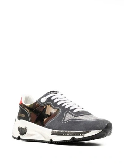 Shop Golden Goose Running Sole Lace-up Sneakers In Blue