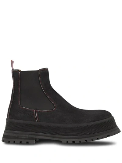 Shop Burberry Ankle-length Chelsea Boots In Black