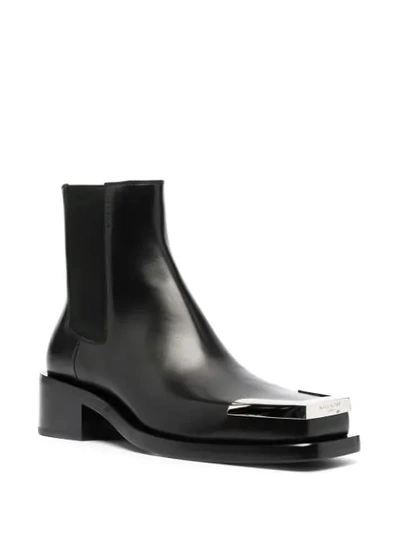 Shop Givenchy Metallic Toe Cap Boots In Black