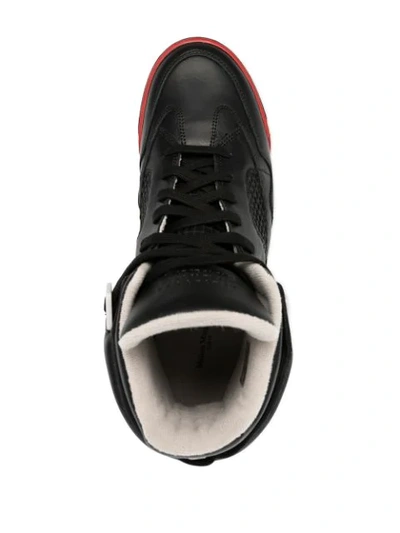 Shop Maison Margiela High-top Panelled Sneakers In Black