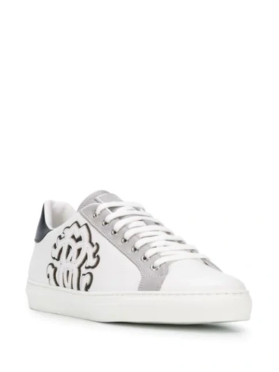Shop Roberto Cavalli Logo Patch Low-top Sneakers In White