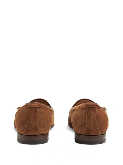 Shop Gucci Suede Tassel Loafers In Brown