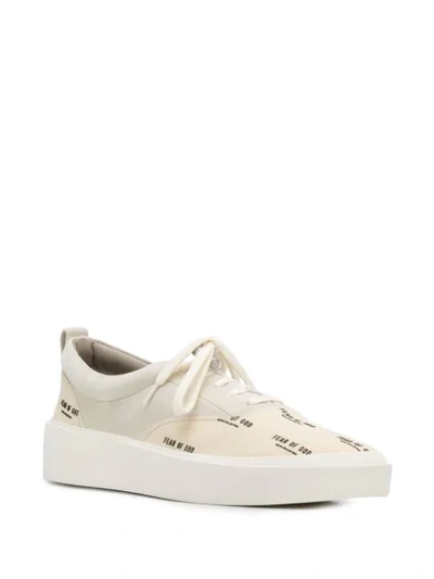 Shop Fear Of God All Over Logo Print Sneakers In Neutrals