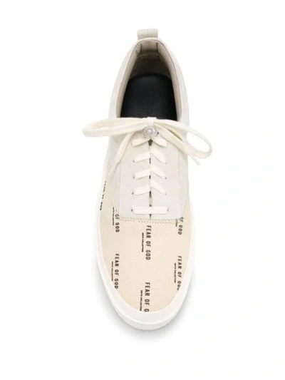 Shop Fear Of God All Over Logo Print Sneakers In Neutrals