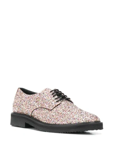 Shop Giuseppe Zanotti Glitter Oxford Shoes In Neutrals