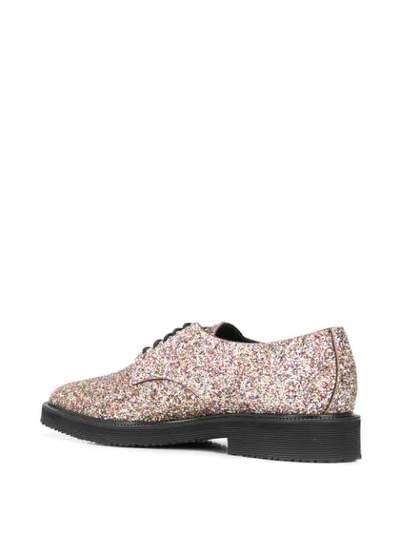 Shop Giuseppe Zanotti Glitter Oxford Shoes In Neutrals