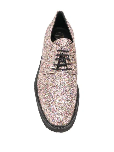Shop Giuseppe Zanotti Glitter Oxford Shoes In Neutrals