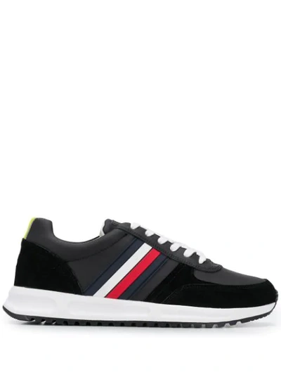 Shop Tommy Hilfiger Lace-up Trainers In Black