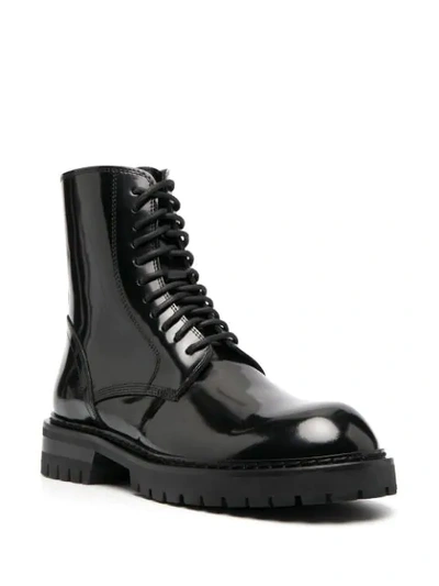 Shop Ann Demeulemeester Lace-up Leather Boots In Black