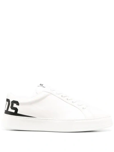 Shop Gcds Logo Print Low-top Sneakers In White