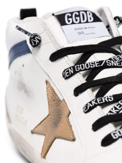 Shop Golden Goose Mid Star Leather Sneakers In White