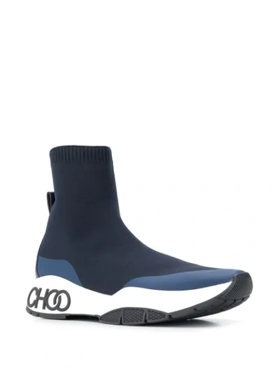 Shop Jimmy Choo Raine Sock High-top Sneakers In Blue