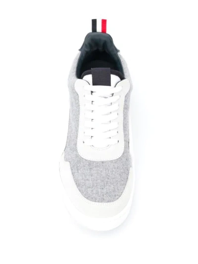 Shop Thom Browne Basketball Low-top Sneakers In Grey